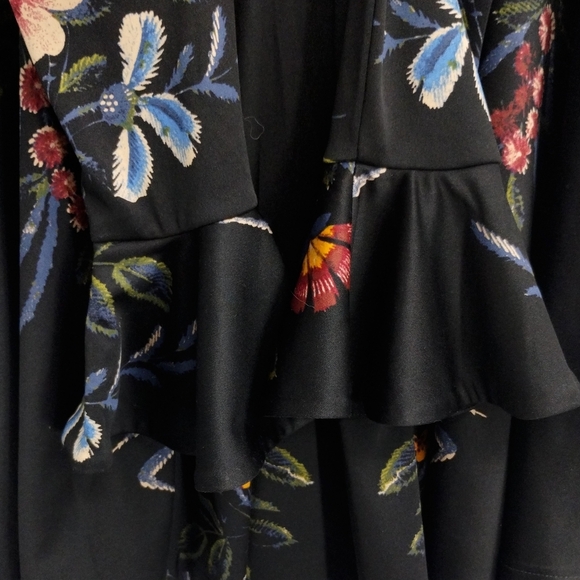 Free People Date Night Black Floral Skater Mini Dress - Picture 6 of 14